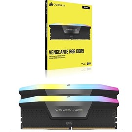 CORSAIR CMH96GX5M2B6400C32 96GB (2X48GB) DDR5 6400MT/s CL32 VENGEANCE RGB SOGUTUCULU DIMM BELLEK BLACK