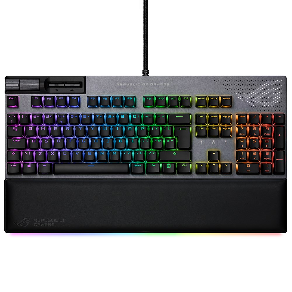 ASUS ROG STRIX FLARE II RED ANIMATE/NX RED/ABS/TR ROG NX RED SWITCH LEDLİ EKRAN MEDYA KONT. USB VE BİLEK DAYAMA