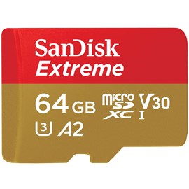 SanDisk SDSQXA2-064G-GN6AA Extreme 64GB microSDXC UHS-I C10 V30 U3 A2 160MB Bellek Kartı