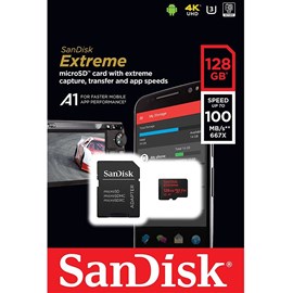 SanDisk SDSQXAF-128G-GN6MA Extreme 128GB microSDXC UHS-I 100MB C10 U3 V30 Bellek Kartı