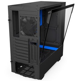 NZXT CA-H500W-BL H500i Mat Siyah-Mavi Temperli Cam RGB Akıllı ATX PSUsuz Kasa