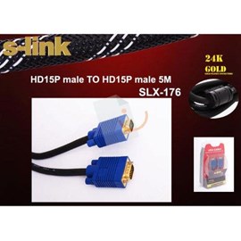 S-Link SLX-176 5M Altın Uçlu Erkek/Erkek VGA Kablo