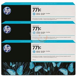 HP B6Y36A 771C 3 Lü Paket 775-ml Light Cyan Açık Mavi Kartuş Designjet Z6200 Foto Serisi