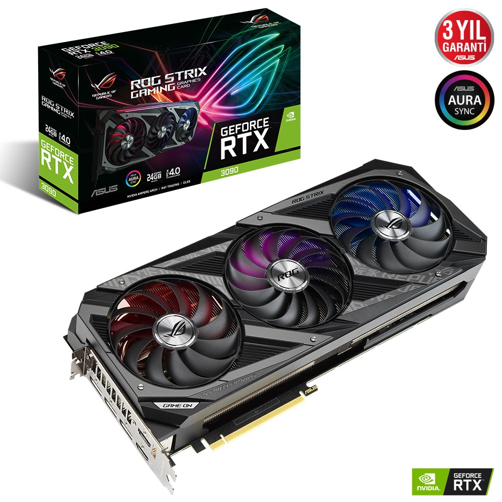 Asus ROG Strix GeForce RTX 3090 ROG-STRIX-RTX3090-24G-GAMING 24GB GDDR6X 384Bit DX12 Ekran Kartı