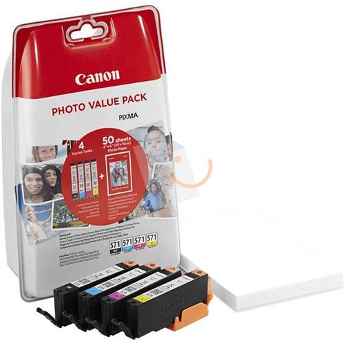 Canon CLI-571 BK/C/M/Y Value Pack + Photo Paper 0385C001AA Kartuş Paketi MG7753 MG6853 MG5753