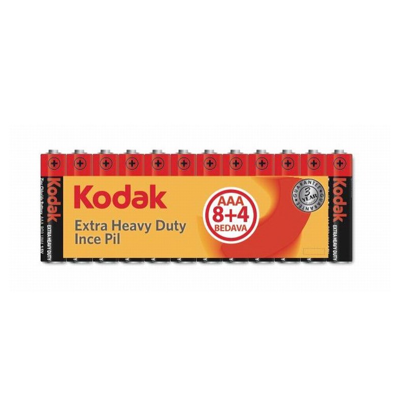 Kodak 30413153 AAA (8+4) Shrink Çinko Karbon İnce Pil